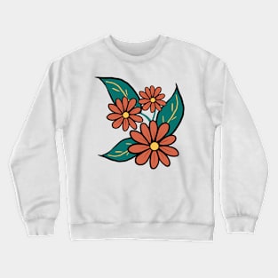 Daisy's Orange flowers with leaves Crewneck Sweatshirt